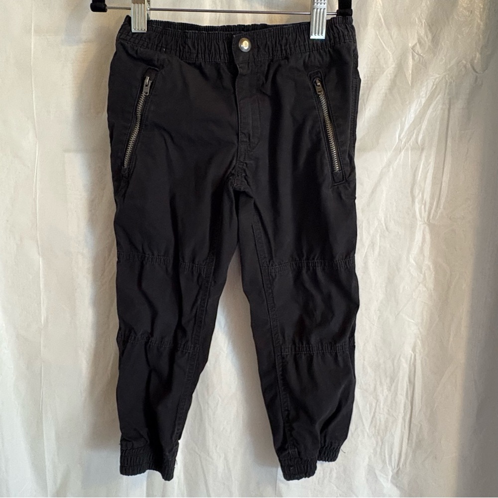 Polo Ralph Lauren Little Boys Sz 4 Poplin Jogger Pants Front Zip Pockets Black